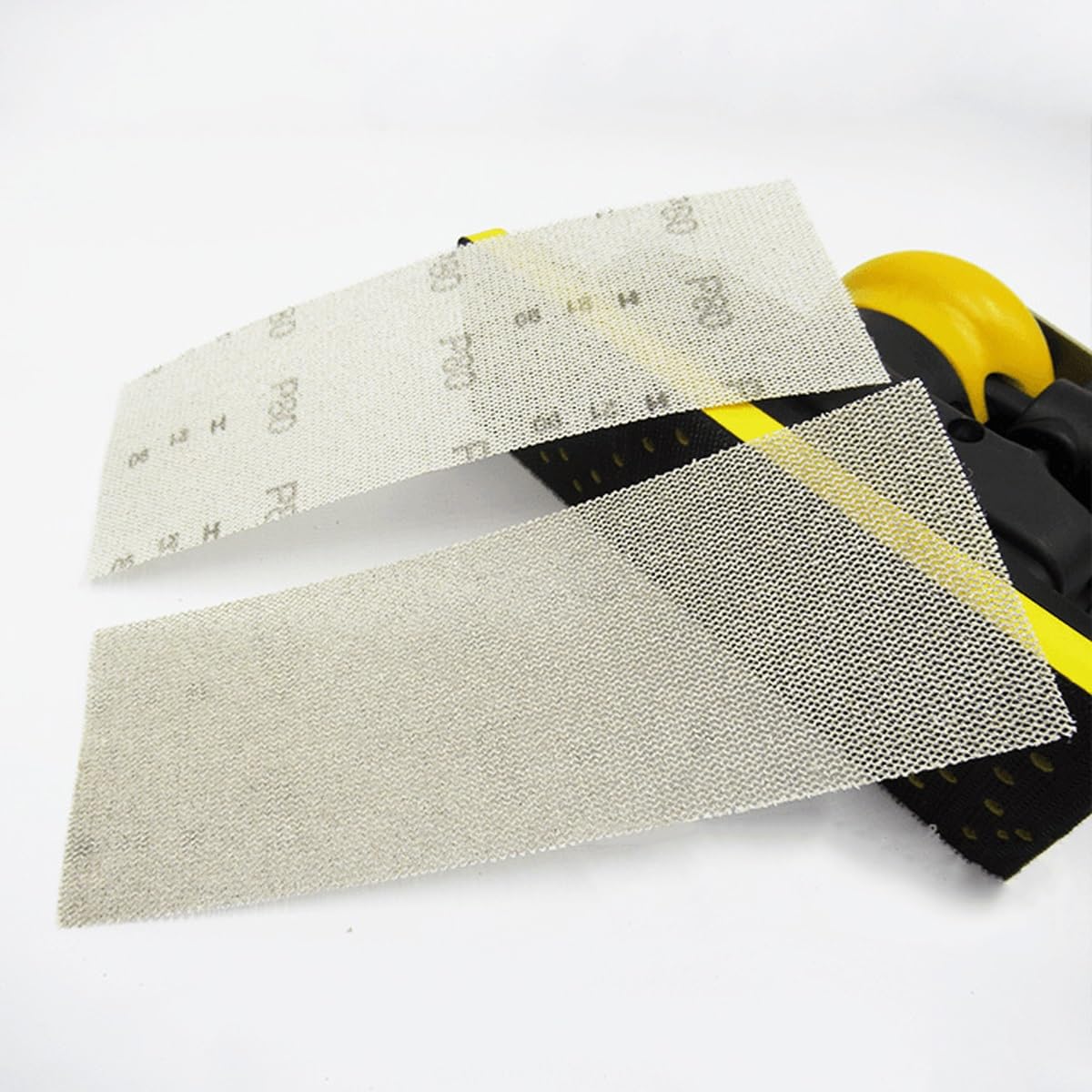 50 szt. Siatkowych tarcz szlifierskich - 198x70 mm Papier ścierny do polerowania na sucho Haczyk i pętelka Materiał ścierny do drewna(120grit)
