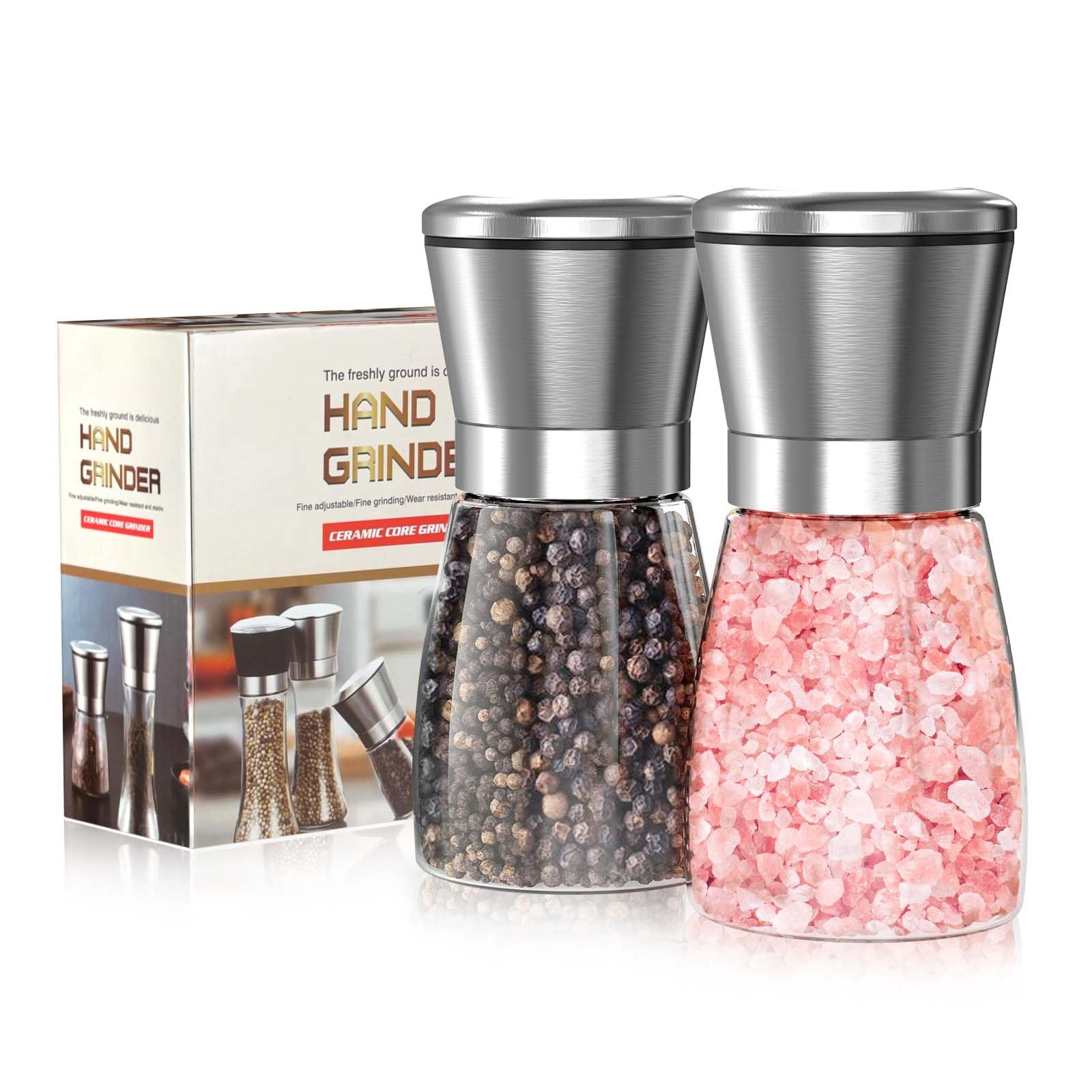 JAN24071801 Salt Pepper Mill, Stainless Steel