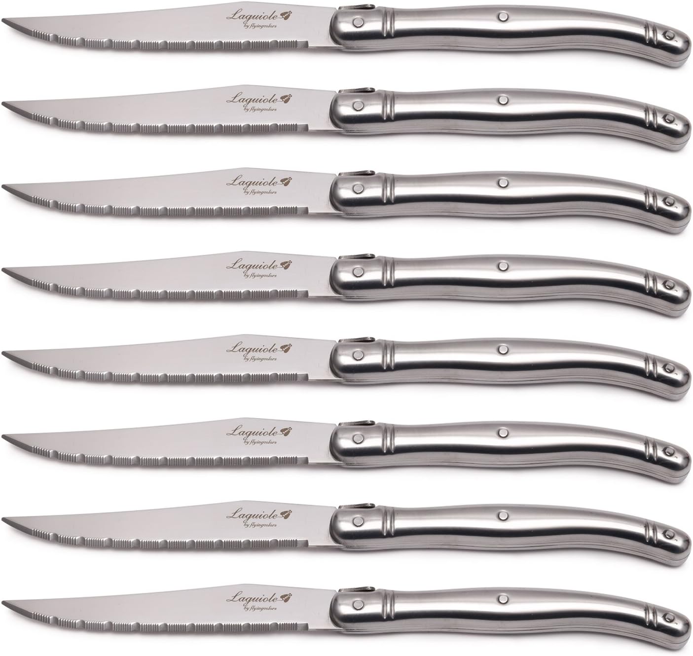 Laguiole Laguiole Steak Knife 8 Set, Stainless Steel,8 Pieces Stainless Steel.