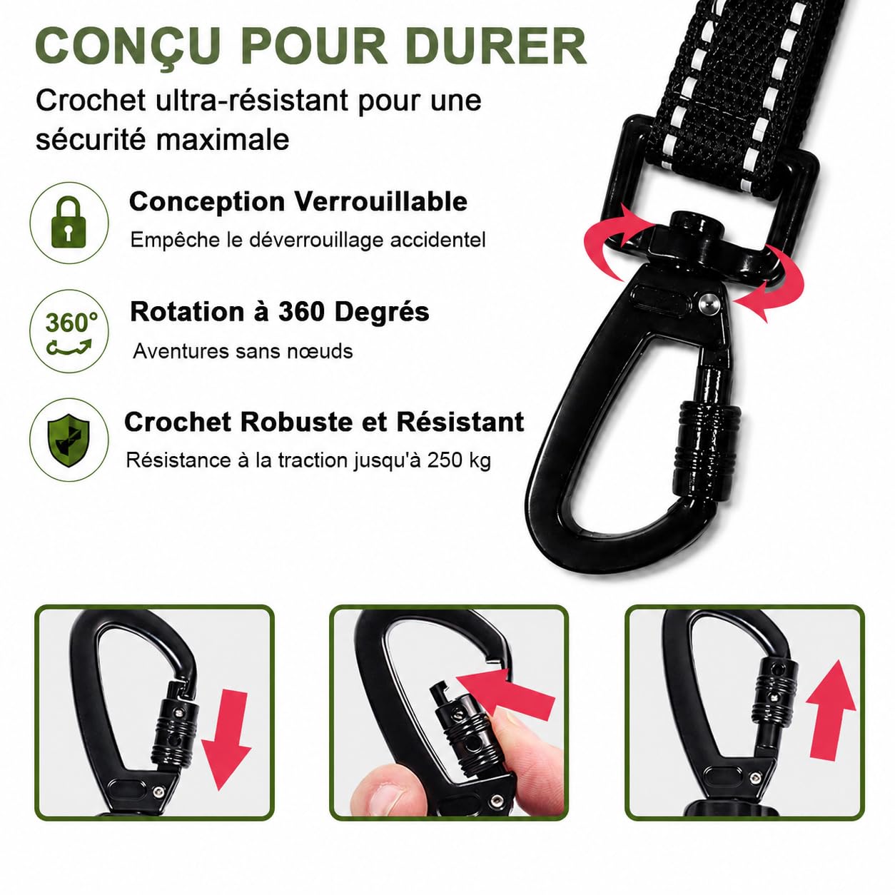 Longe pour Chien, 2M/ 3M/ 5M/ 10M/ 15M/ 20M/ 30M Laisse de Dressage, Long Laisse Réfléchissante pour Petits, Moyens et Grands Chiens