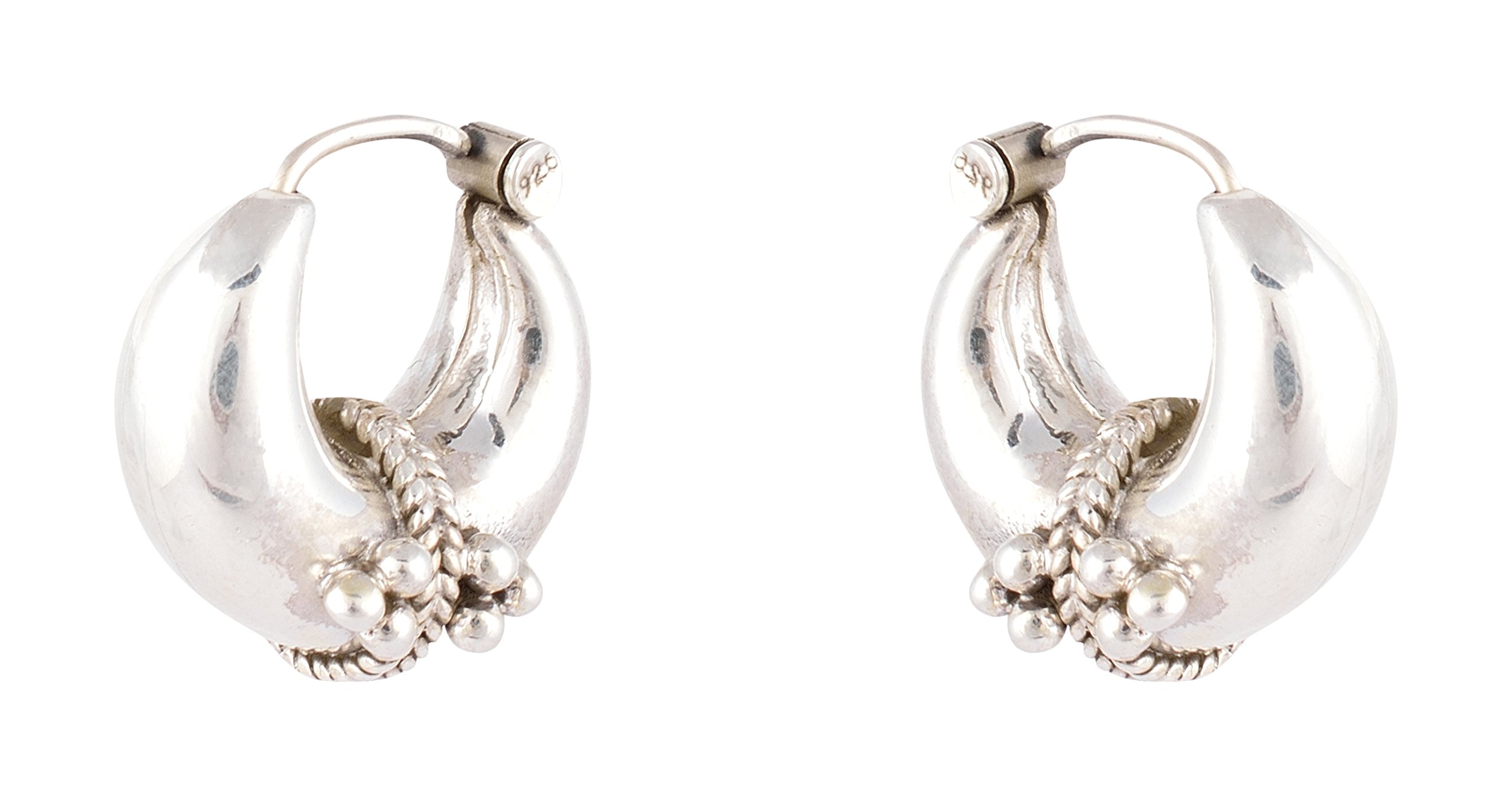 Handicraft Fashion Point 92.5 Sterling Silver Plain Bali Earrings For Girls And Women (Retro) (B06Y3ZJLRJ) Amazon Price History, Amazon Price Tracker