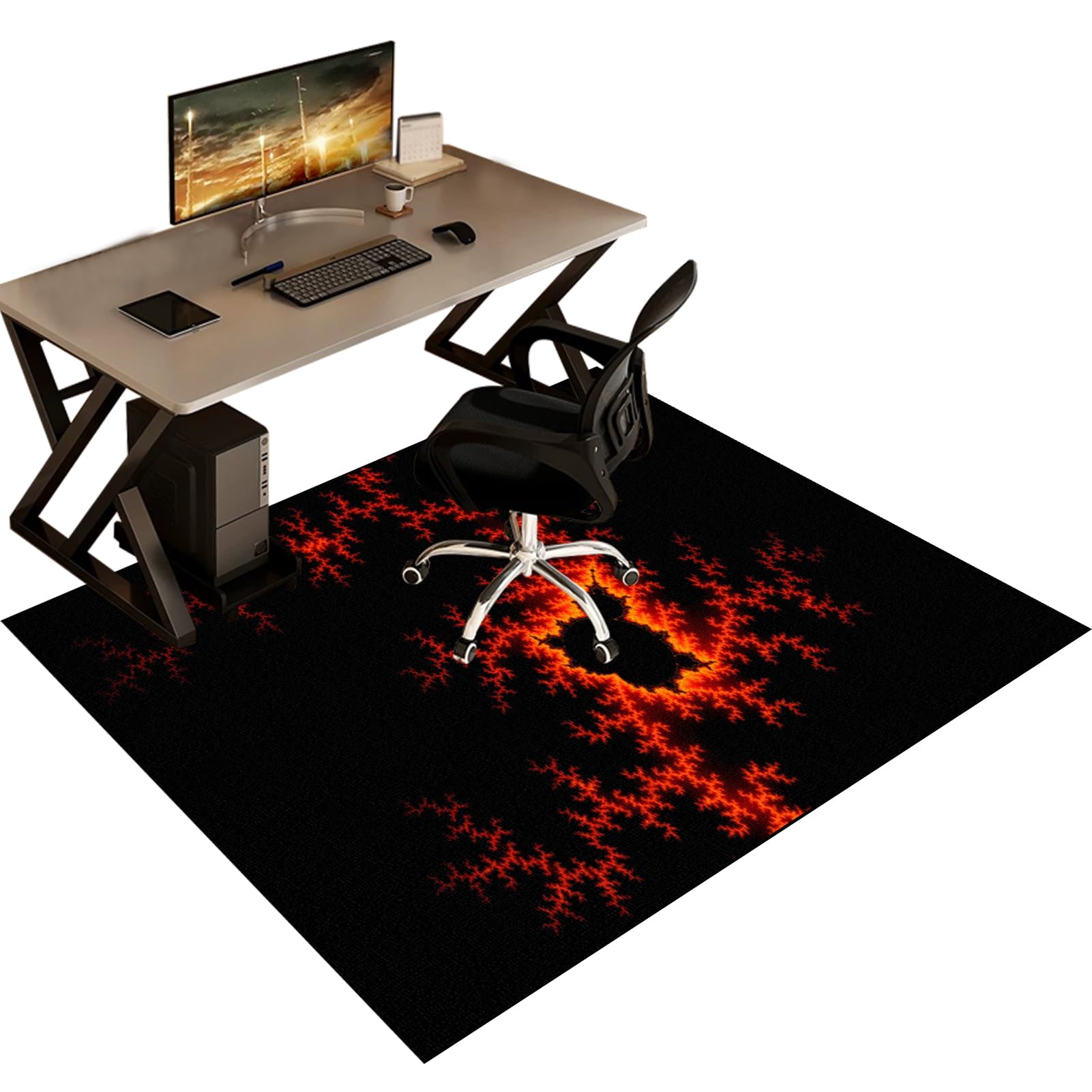 Gaming Chair Mat for Carpet, Floor Protector for Office Chair, Anti-Slip Desk Chair Mat, Office Chair Mat for Hardwood Floor, 140 x 160 cm Washable Computer Rolling Chair Mat for Home and Office