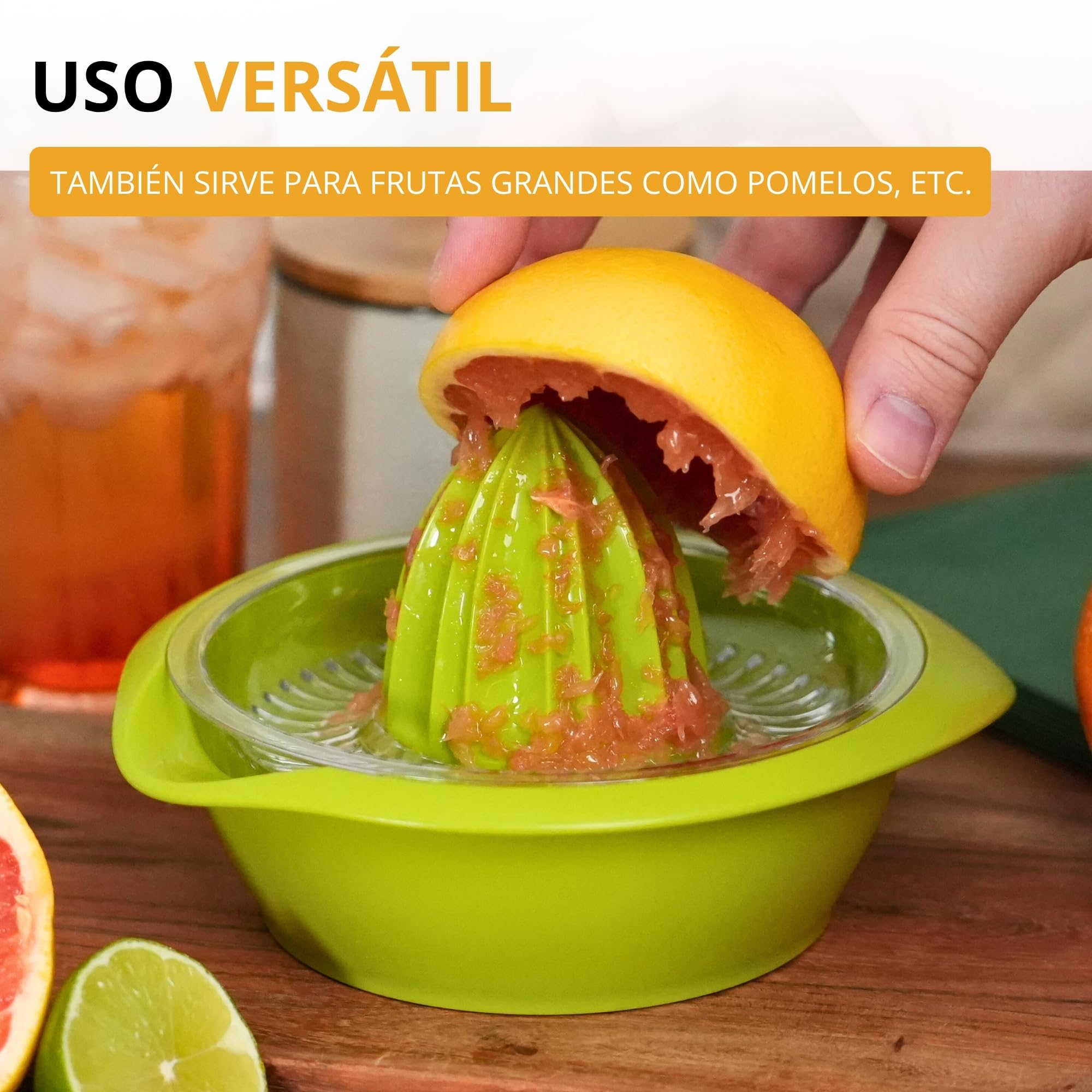Westmark Exprimidor de limón/cítricos con recipiente, Diámetro: 18,7 cm, Capacidad: 0,5 litros, Plástico, Limetta, Verde manzana, 3091227A