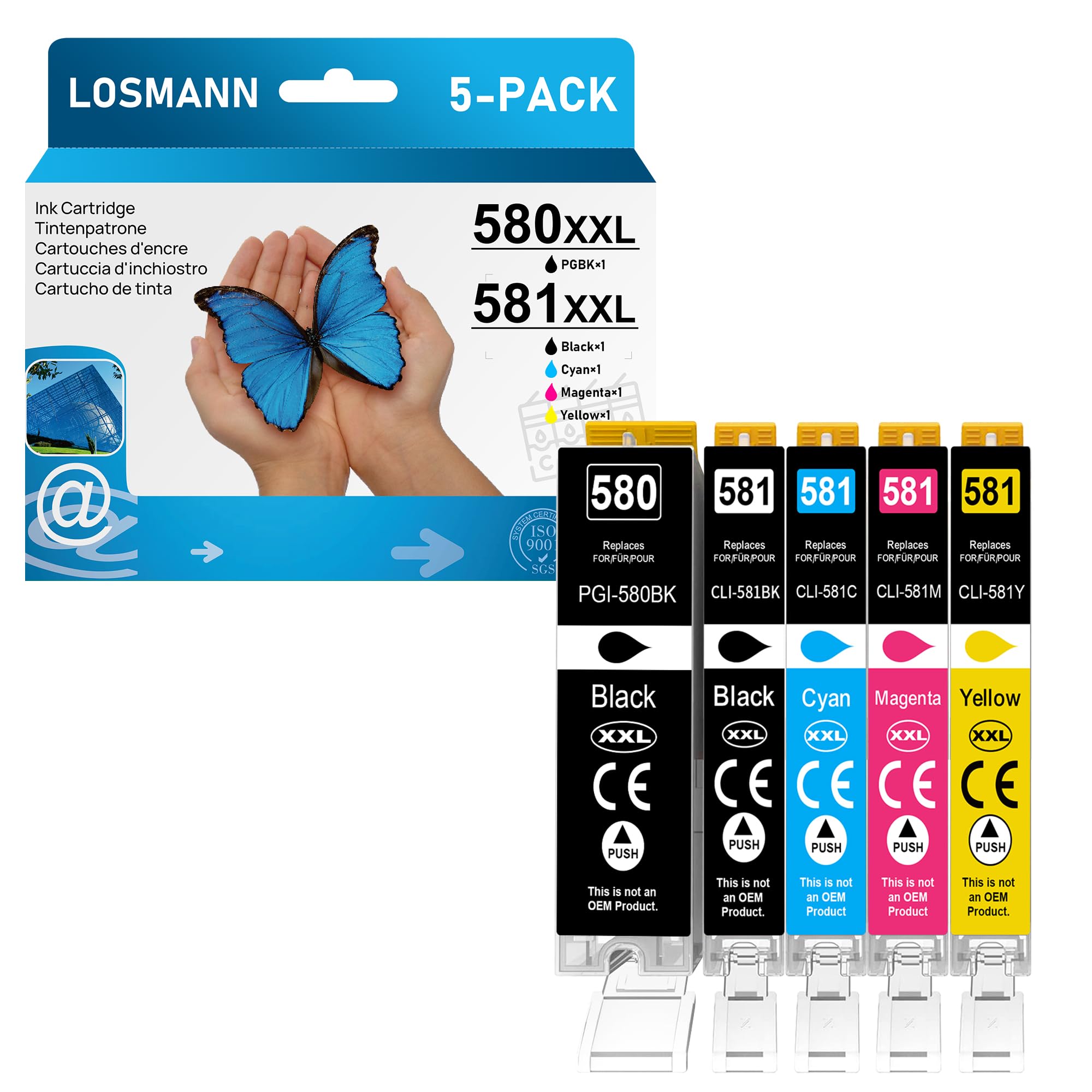 LOSMANN Druckerpatronen Kompatibel Für Canon PGI-580/CLI-581 – 12er-Pack Für Pixma & TR/TS Modelle