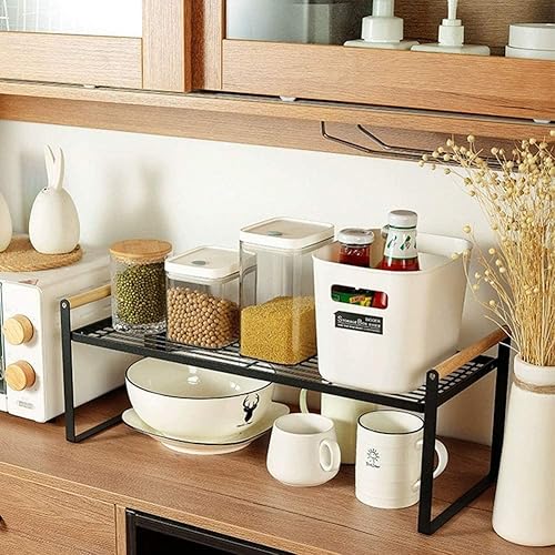 Miniatura 6 de HGYZE Organizador de estante de acero al carbono para encimera de cocina, resistente estante de despensa, añade espacio de almacenamiento a la