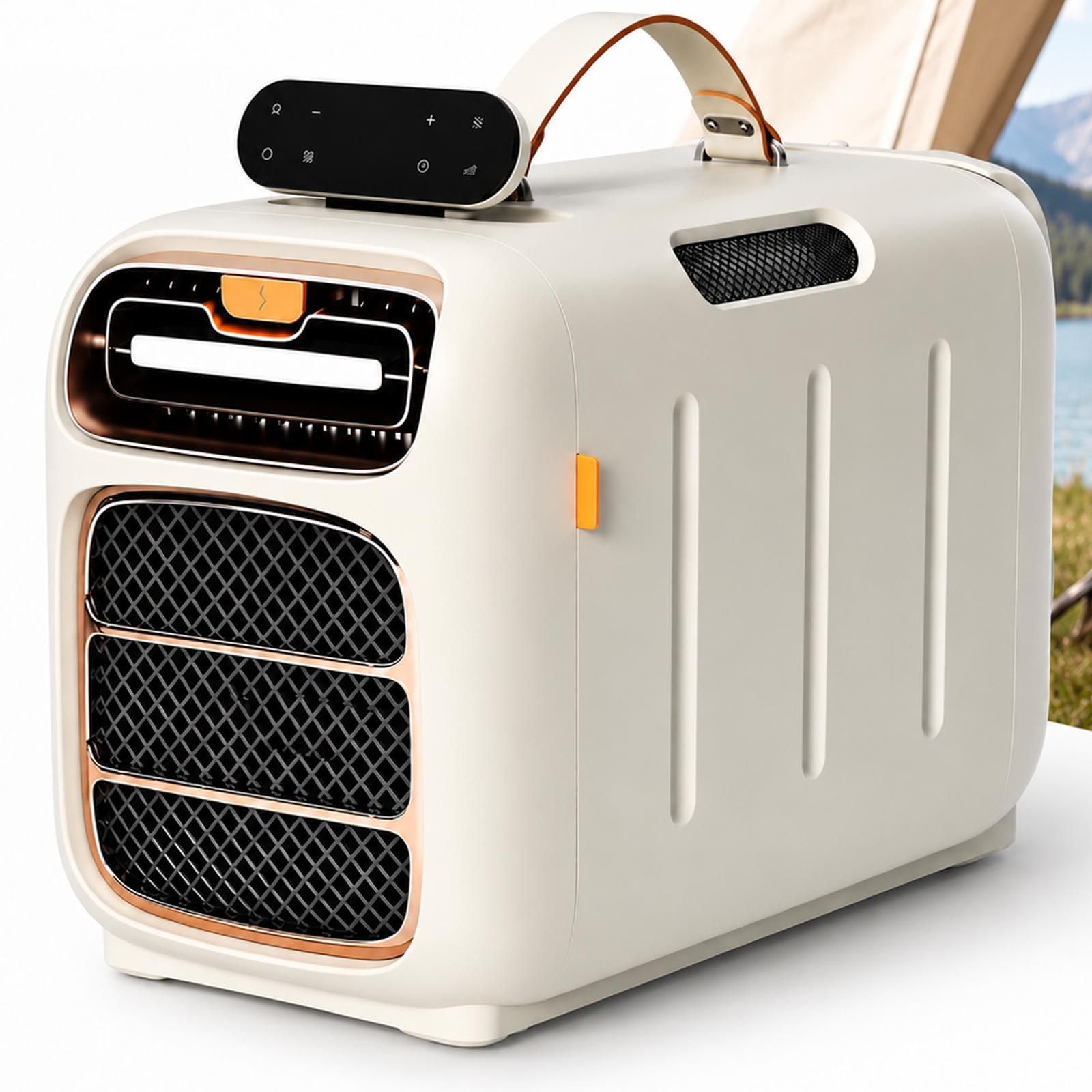 menglanchang Portable Camping Air Conditioner, Quiet 45 dB AC Heater Combo with Cooling/Heating/Dehumidifier, 3 Speeds, Adjustable Temperature for Tents, Campers, Bedrooms and Pets 220V