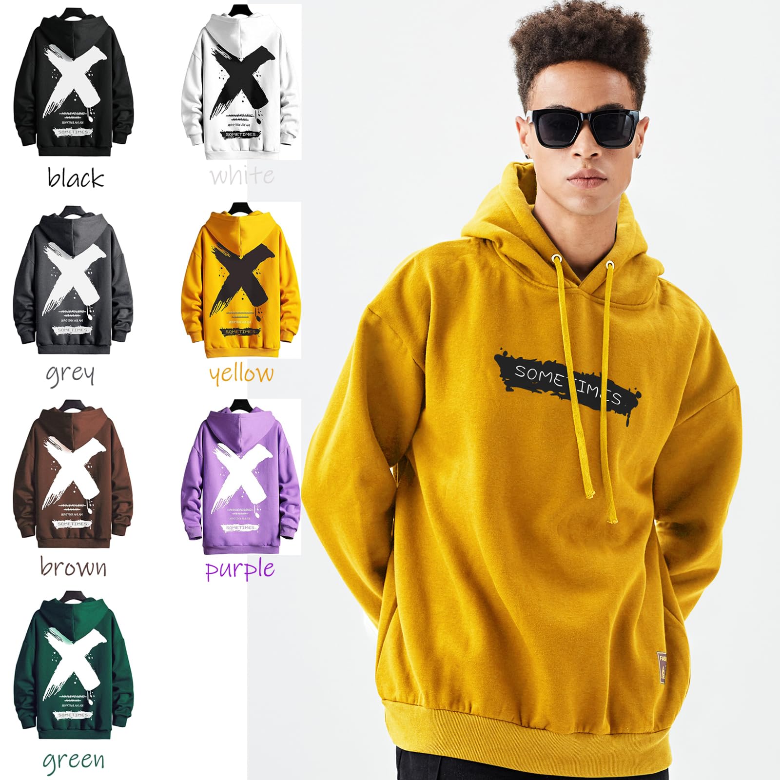 Moshtashio Felpa Uomo con Cappuccio Unisex Hip Hop a Maniche Lunghe Sweatshirt Pullover Uomo Felpe Stampa di Lettere Hoodie Uomo Autunno Inverno