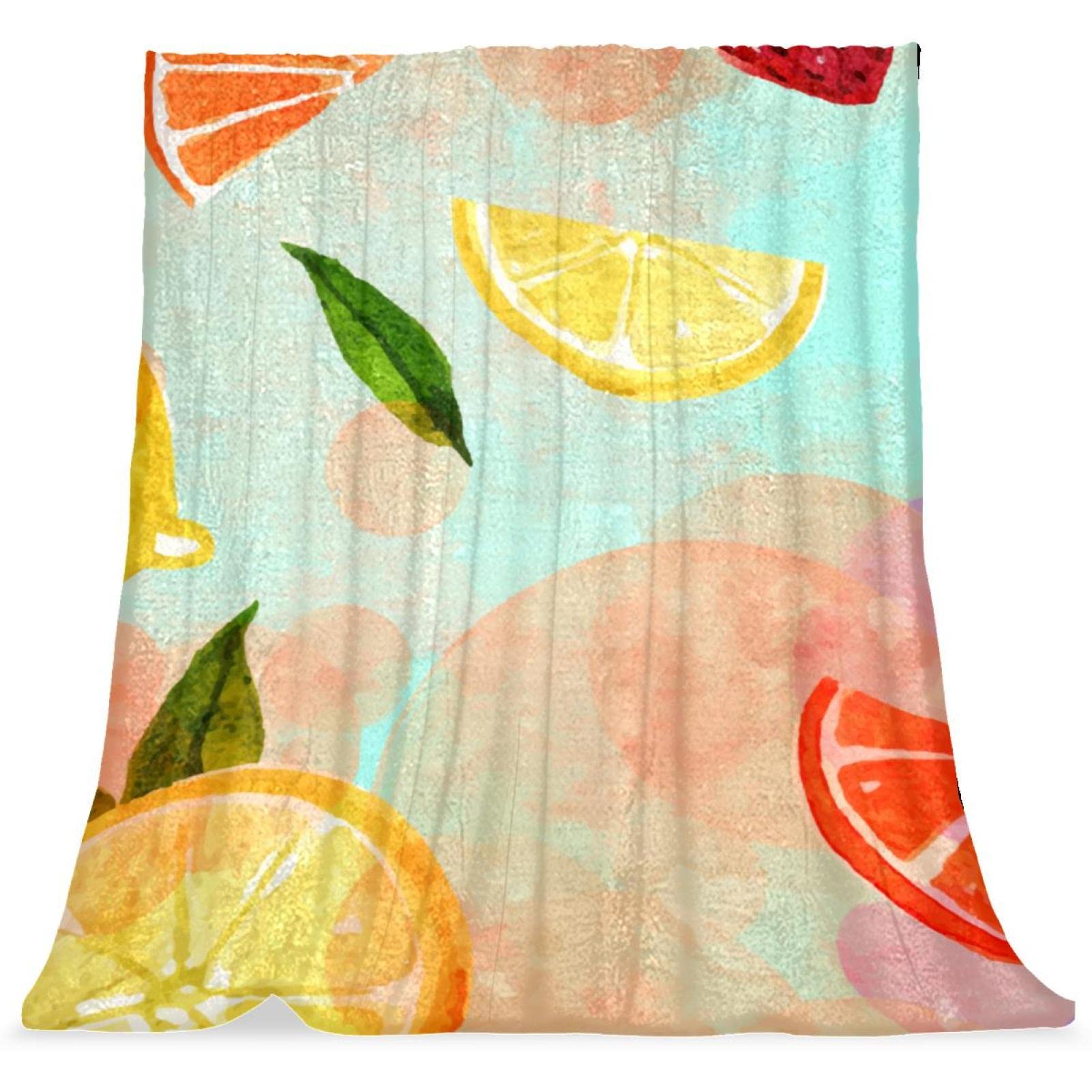 Couvre-lit enfant doux et moelleux couverture de lit fruit d'été citron fraise