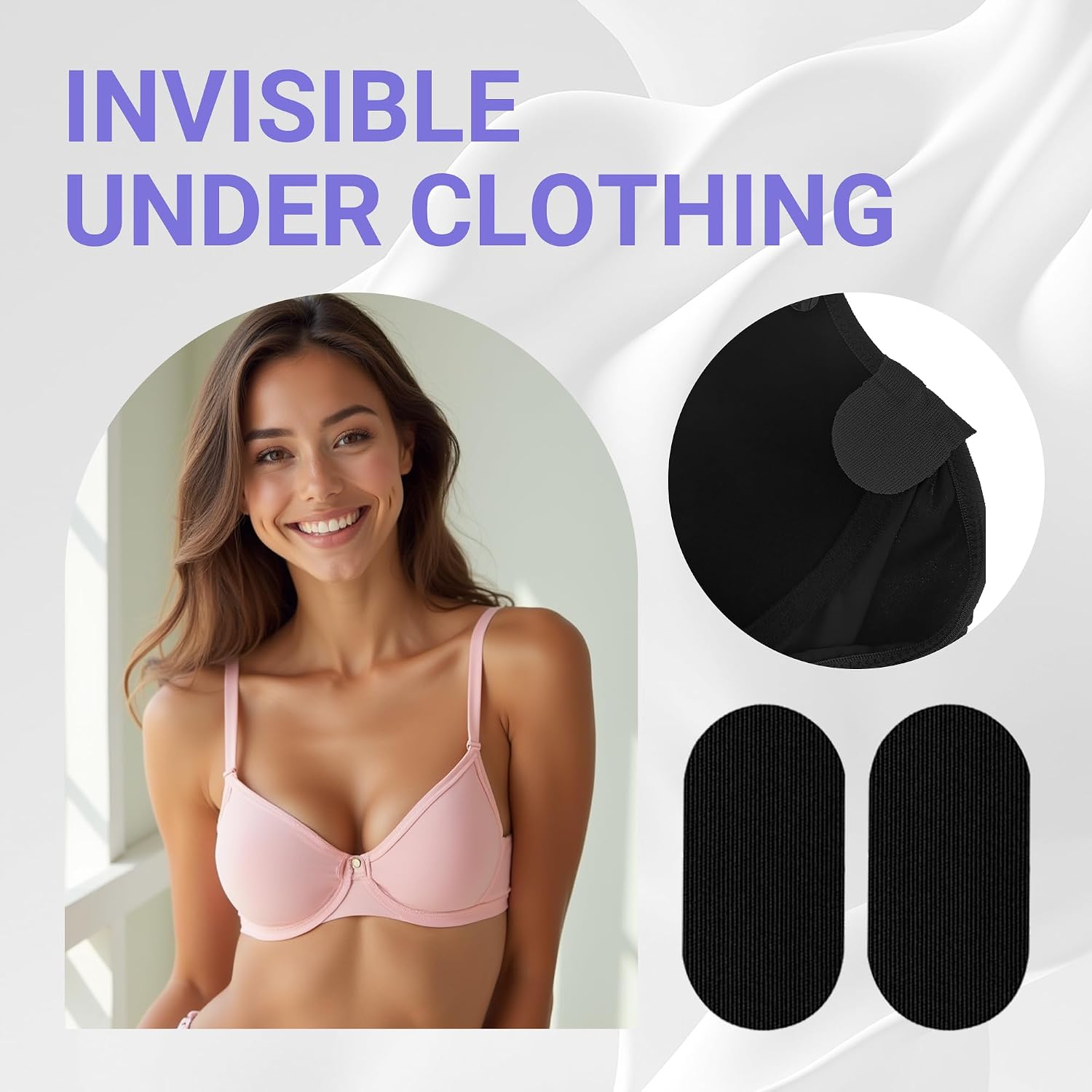 Babeetoy Bra Underwire Repair Patches – 8 Patches in 4 Colors | No-Sew, Self-Adhesive Fix for Exposed Underwire | Soft, Invisible, Skin-Friendly