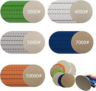 Sanding Disc Sandpaper, 5 Inch Hook & Loop Sandpaper, 3000 4000 5000 7000 10000 Grit Sandpaper,Round Silicon Carbide High Grit Wet Dry Sand Paper for Orbital Sander Auto, Wood or Metal Polishing
