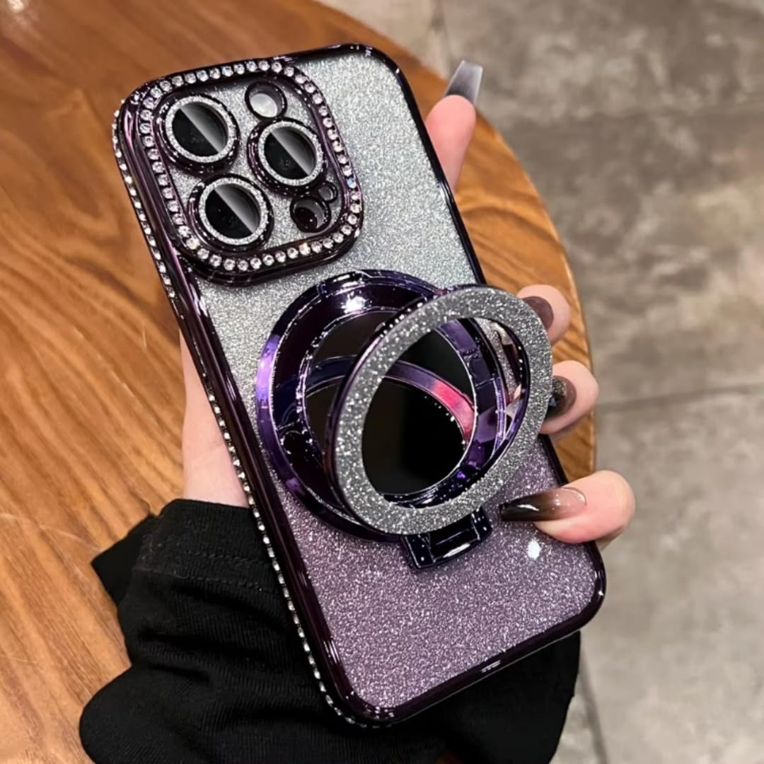 Coque de téléphone violette diamant pour iPhone 16 Pro Max premium
