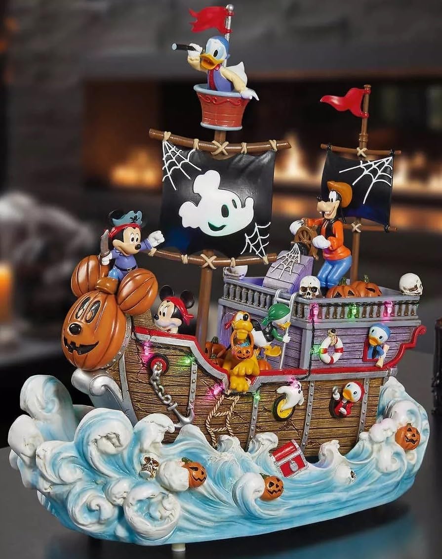 GenericDisney Animated Pirate Ship with Lights and Music, Halloween Decoration