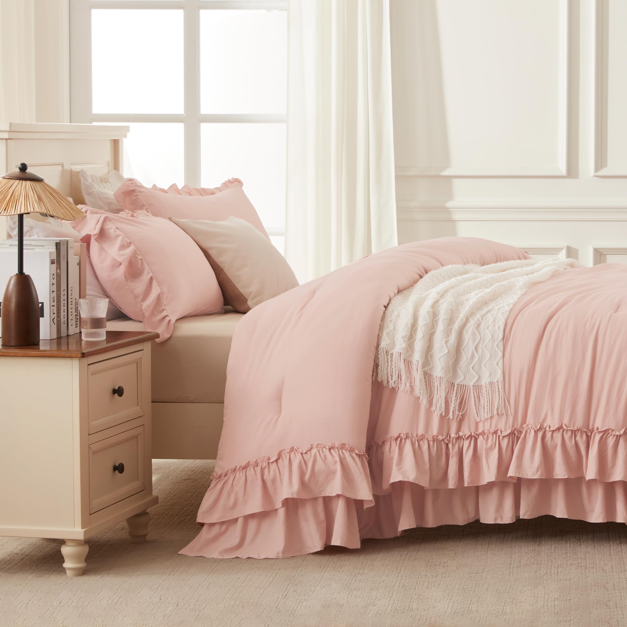 Amazon.com: Andency Blush Twin Size Comforter Set(66x90Inch), 2