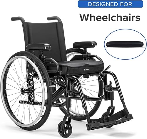 Miniatura 4 de AlveyTech Heavy Duty Black 14" Full Length Padded Vinyl Armrest Pad for Wheelchair (Set of 2) - Replacement Comfortable Pads with Four Mounting