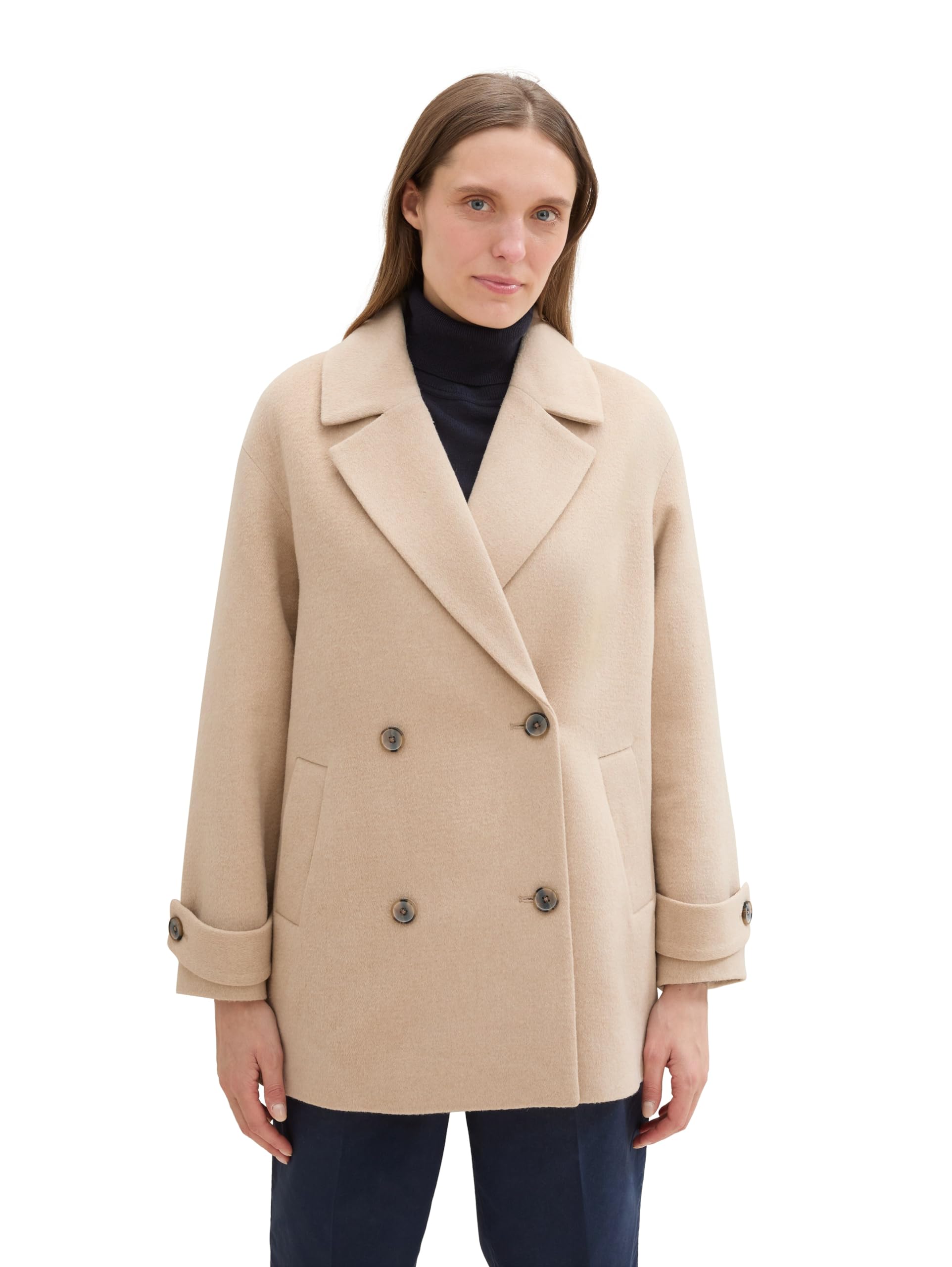 TOM TAILOR Damen 1041492 Kurzer Caban Mantel (1er Pack)