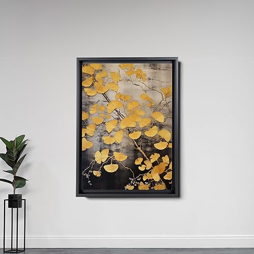 Miniatura 5 de Original Ginkgo biloba Print On Canvas, Modern Textured Gold Wall Art, Abstract Gold Leaves Print, Living room Wall Decor, Modern Decor Canvas, Print