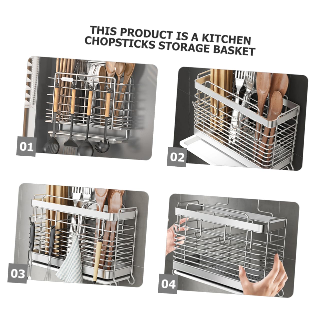 AUTSUPPL Sink Dish Drying Rack Cutlery Organizer Stand Sturdy Chopstick Holder Compact Utensil Drying Rack