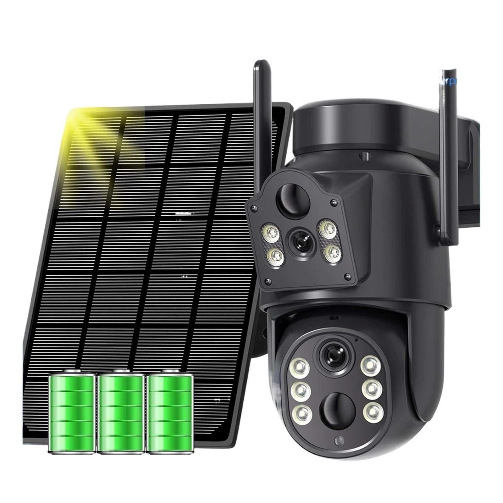 JVDDI 8MP 4K Wireless Outdoor Solar Camera PIR Human Detection Wifi Surveillance Camera Solar Panel 365 Days Standby Night Vision CAM(8MP NO SD Card)