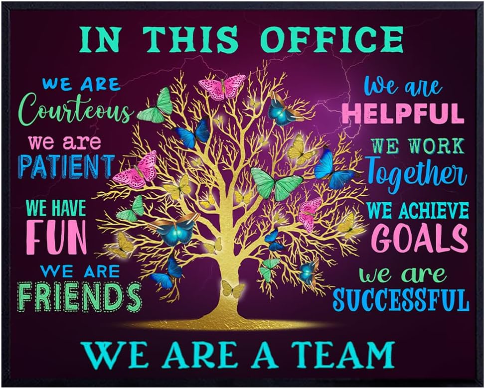 Office Wall Art & Decor - Teamwork Wall Art - Inspirational Quotes Wall Art - Motivational poster - Positive Quotes Wall Decor - Home Office Decor - In This Office