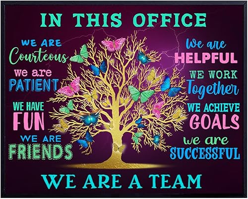 YELLOWBIRD ART & DESIGN Arte y decoración de pared de oficina, arte de pared de trabajo en equipo, arte de pared con citas inspiradoras, póster