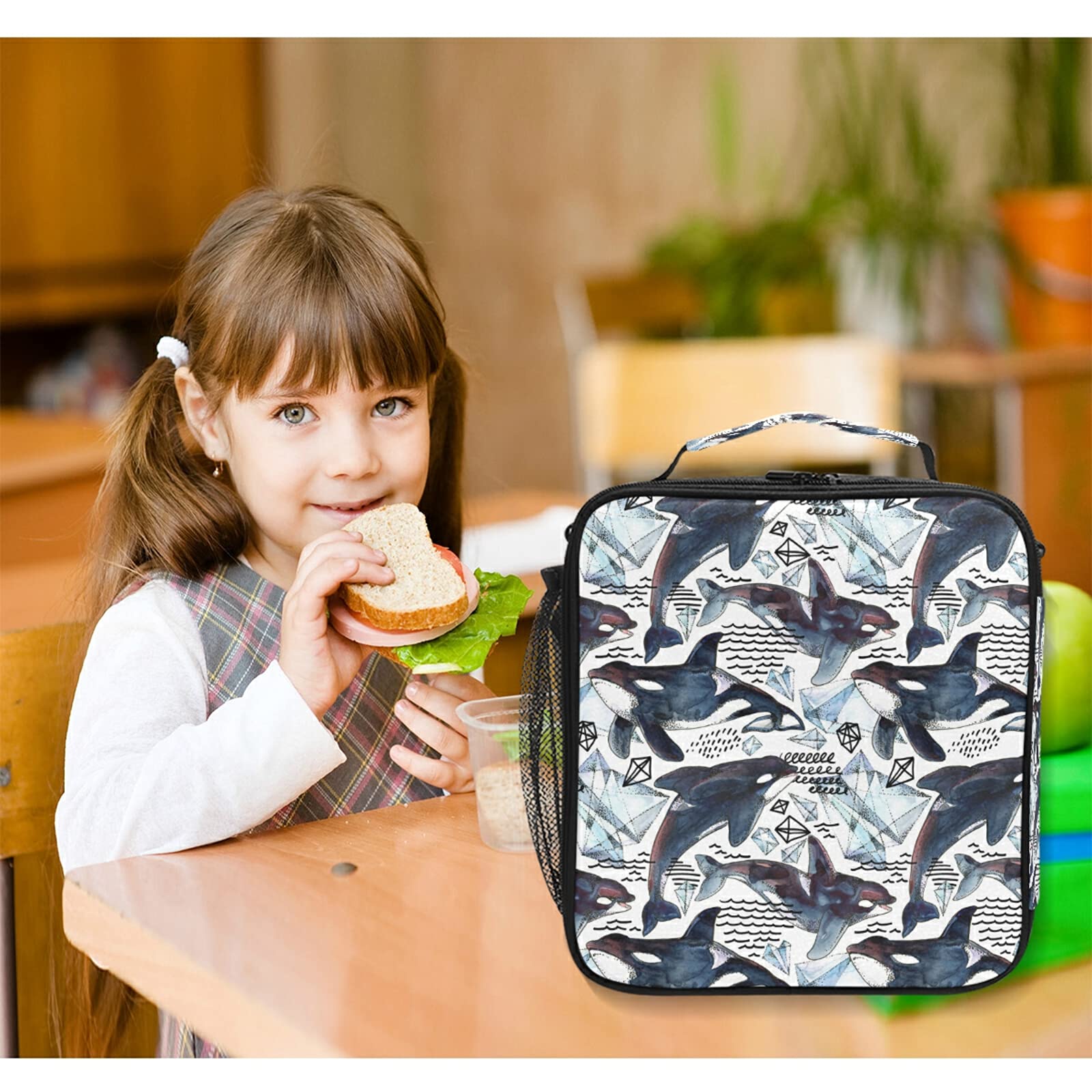 Amazon | AUUXVA シーキラー クジラ ランチバッグ 女性用 男性用 断熱