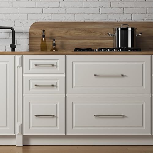 Miniatura 8 de monti hardware 1 paquete de 1 unidad de agujero central de 10 pulgadas de color negro plano  Manijas de metal sólido para gabinetes de baño y