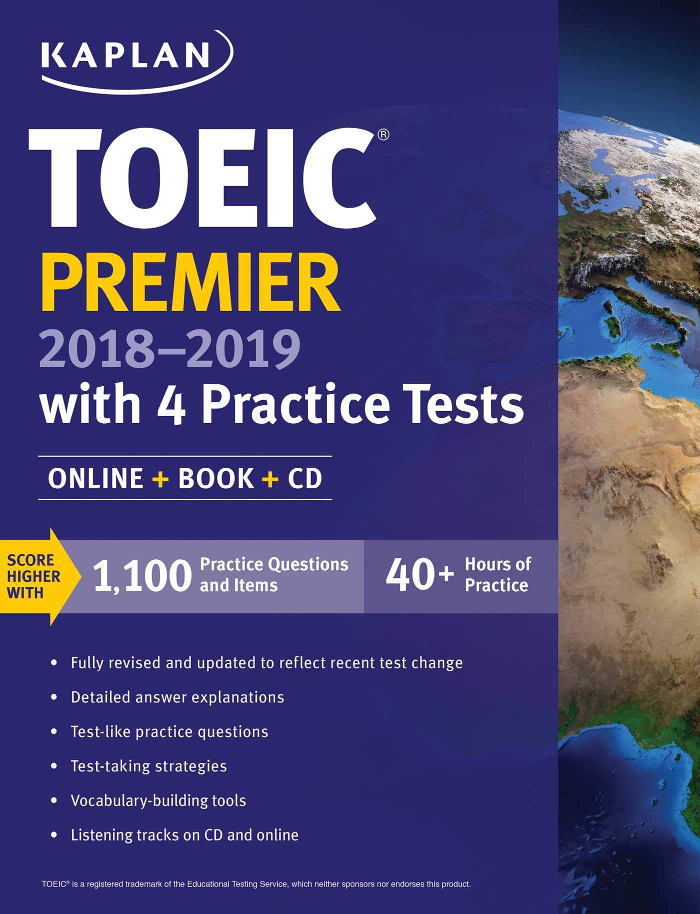 TOEIC Premier 2018-2019 with 4 Practice Tests: Online + Book + CD (Kaplan Test Prep)