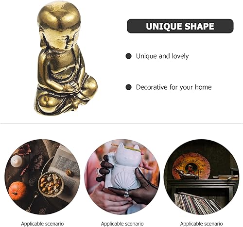 Miniatura 4 de VOSAREA Estatua de Buda Sakyamuni, adornos de Buda Figuras de monje de juguete, figuras coleccionables, figura sabia, decoración de mesa de comedor,