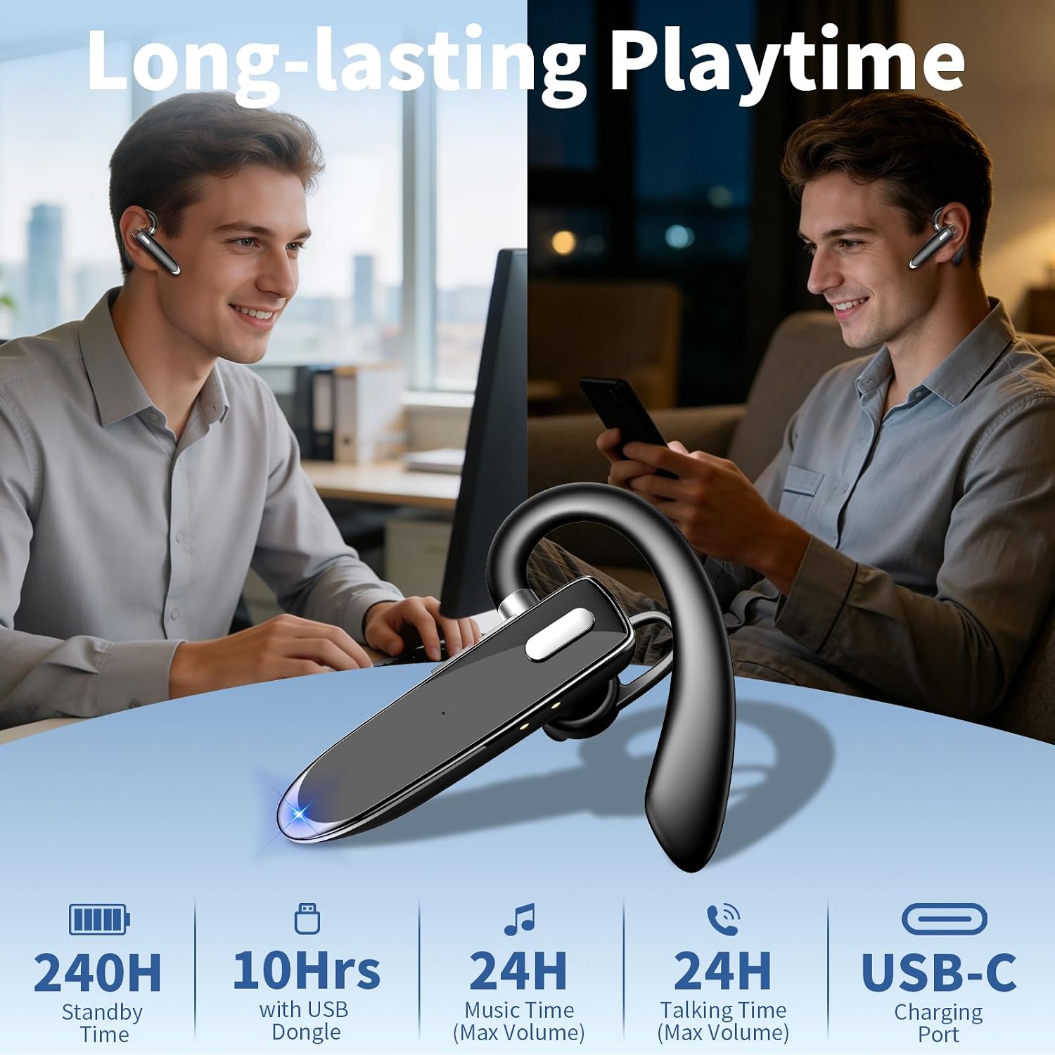 Bluetooth 6.1 Headset,Wireless Earpiece with USB Dongle for PC 4 71VyBKPIjML. AC SL1500