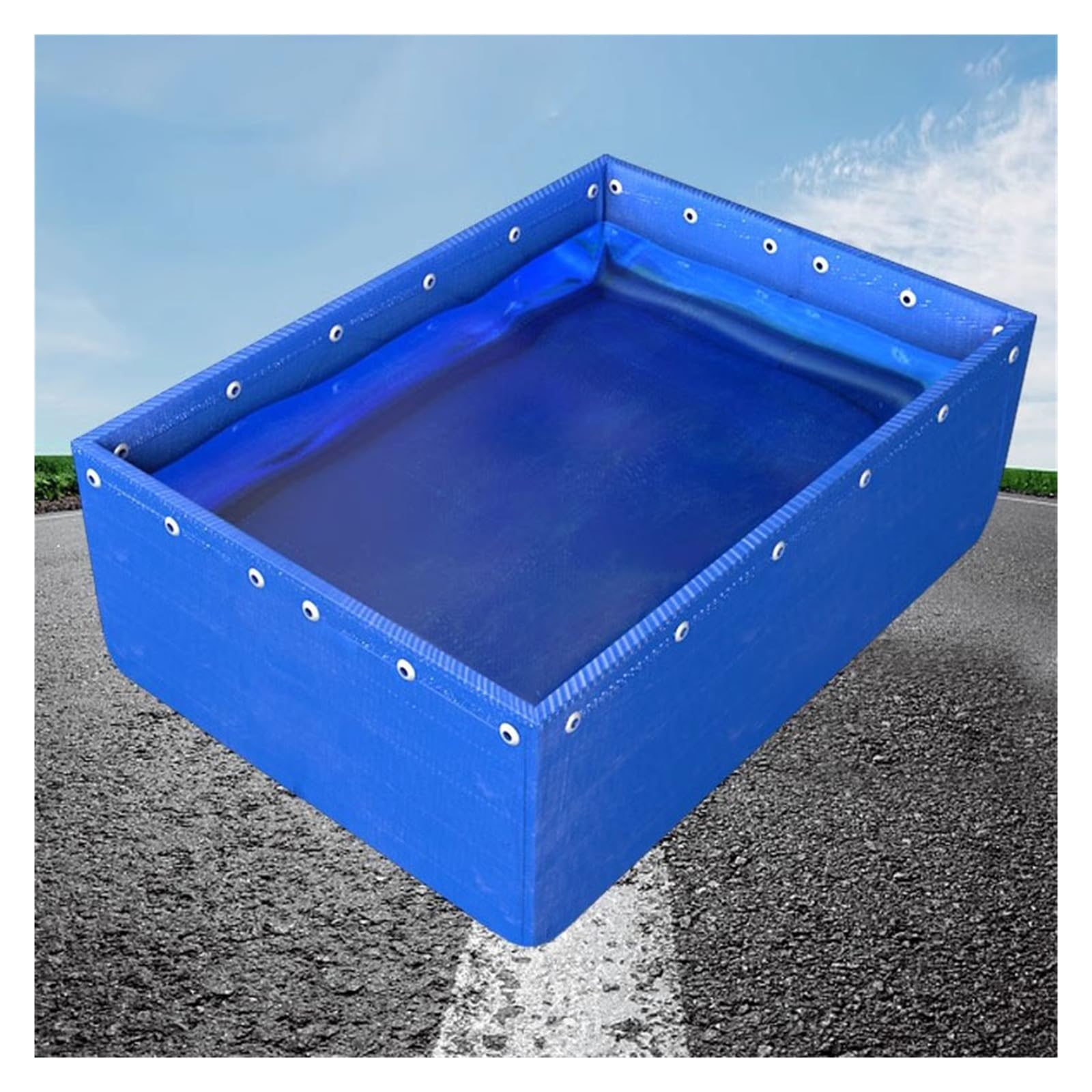 Laghetto per Pesci in Tela Pieghevole ad Alta Resistenza - Serbatoio d'Acqua Portatile per Esterni con valvola di Scarico, Ideale per l'acquacoltura, Grande capacità (1x3x0,8 m), Resistente