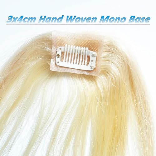 Miniatura 4 de Flequillo de aire de cabello humano atado a mano de 6 pulgadas con patillas largas, una pieza, extensiones de cabello humano con flequillo,