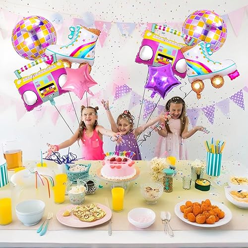 Miniatura 4 de 8 globos de discoteca para radio, Boombox, globos de patinaje para fiestas temáticas de los años 80 y 90, suministros de fiesta de discoteca retro,