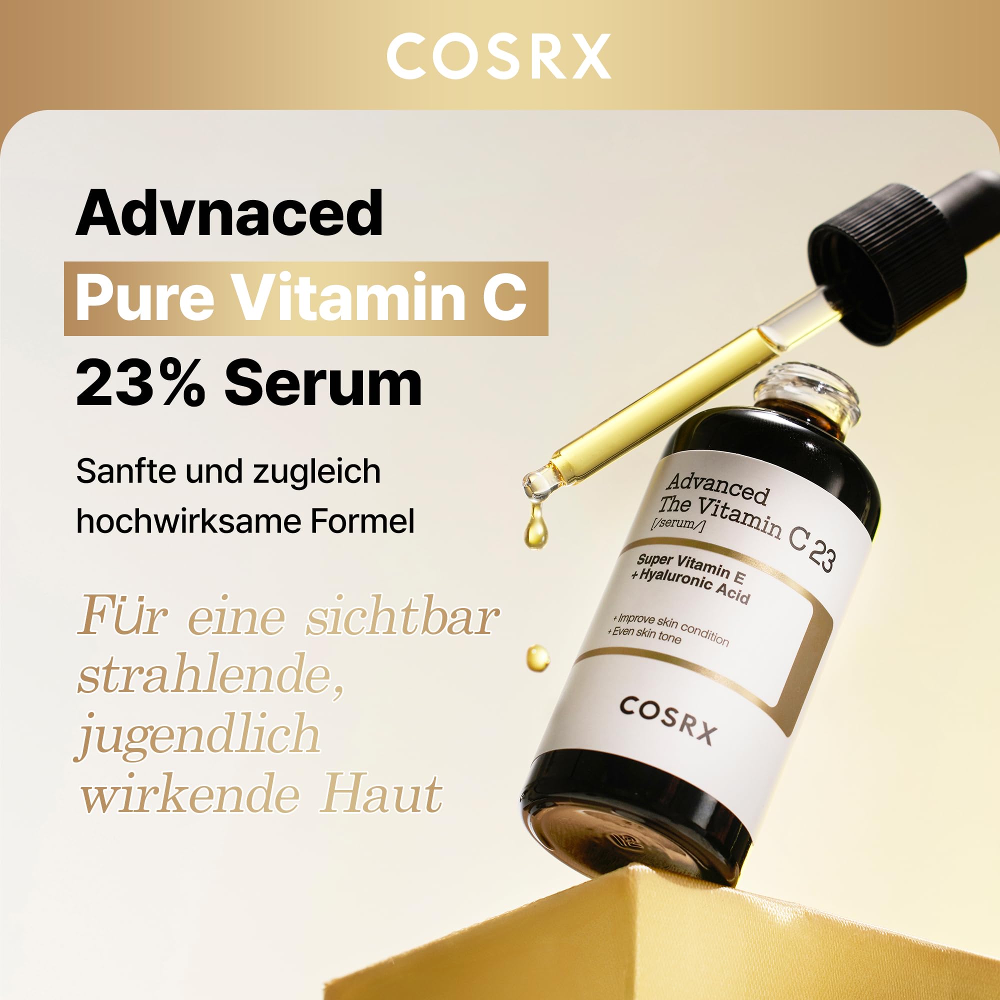 COSRX Advanced Pure Vitamin C 23% Serum mit Vitamin E & glutathion (Erneuerung), Vitamin C Gesichtsserum für einen strahlenden Teint, reduziert feine Linien, 20ml, Korean Skincare