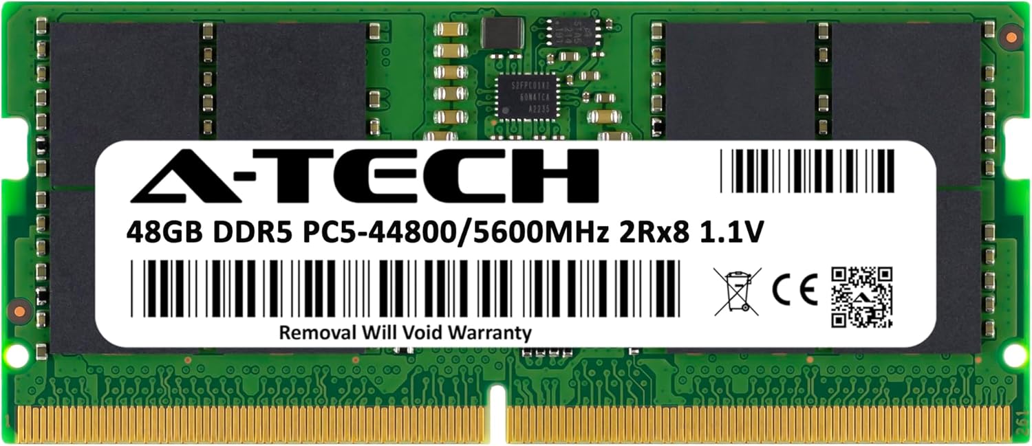 A-Tech 48GB RAM Replacement for Samsung M425R6GA3BB0-CWM | DDR5 5600MHz PC5-44800 SODIMM 2Rx8 1.1V 262-Pin Laptop Memory Module (M425R6GA3BB0-CWM-ATC)