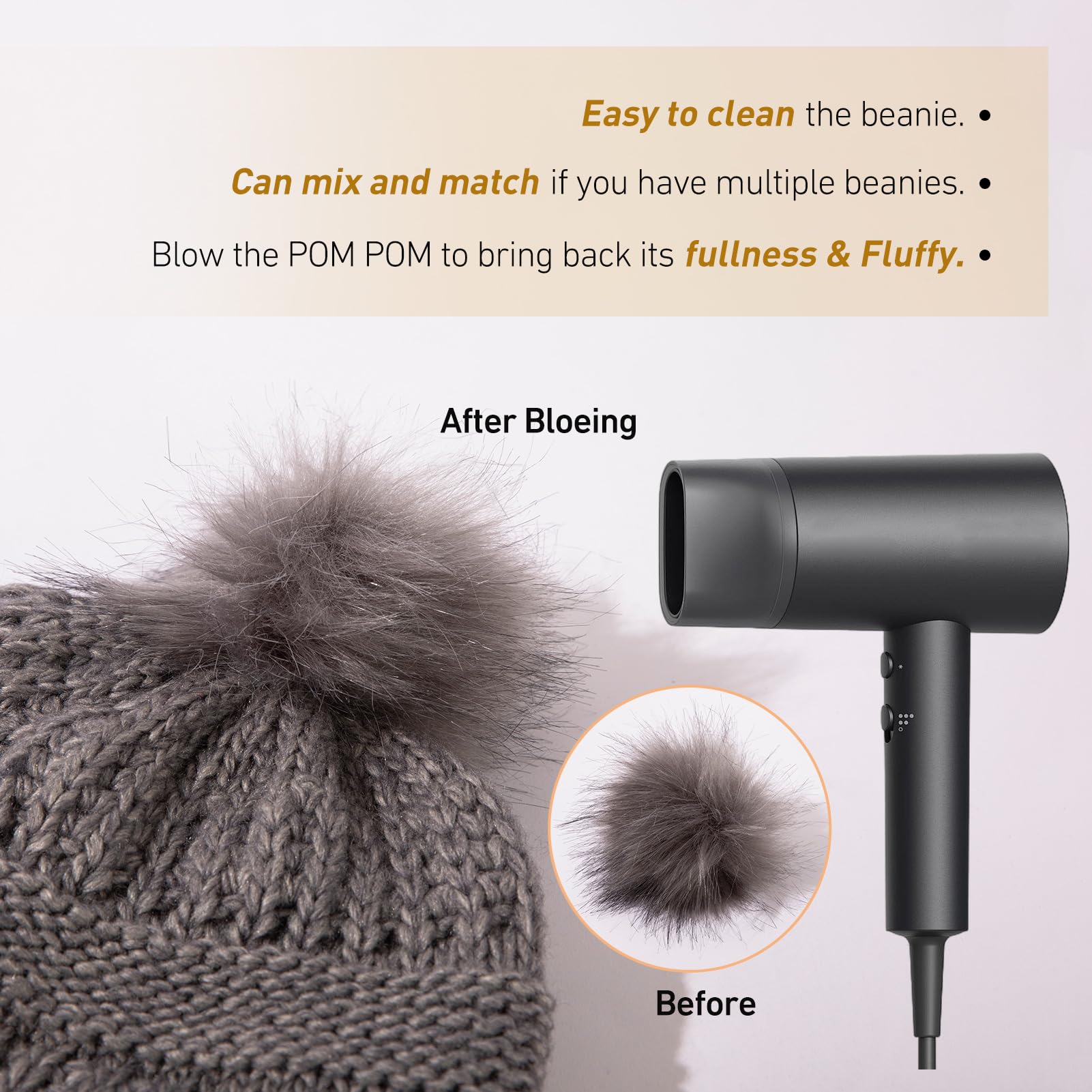 TOP-EX Gorro de lana merino 100 % para mujer, gorro de invierno de lana con forro de piel elegante, satén o forro polar