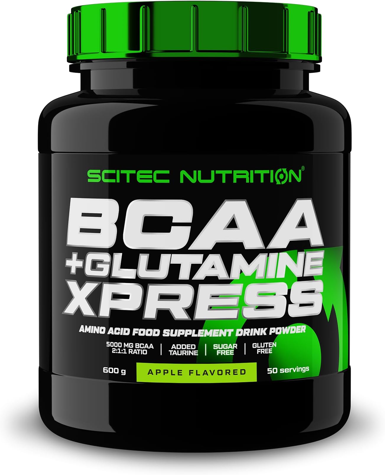Scitec Nutrition BCAA + Glutamine Xpress – Essential Amino Acid Blend – with 5g 2:1:1 BCAAs – 5g Glutamine – Fortified with Taurine, 600 g, Apple