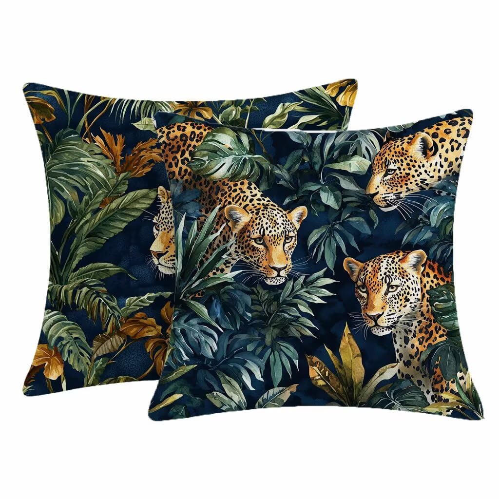 Housse coussin exterieur impermeable leopard pour agrementer votre salon de jardin et balcon