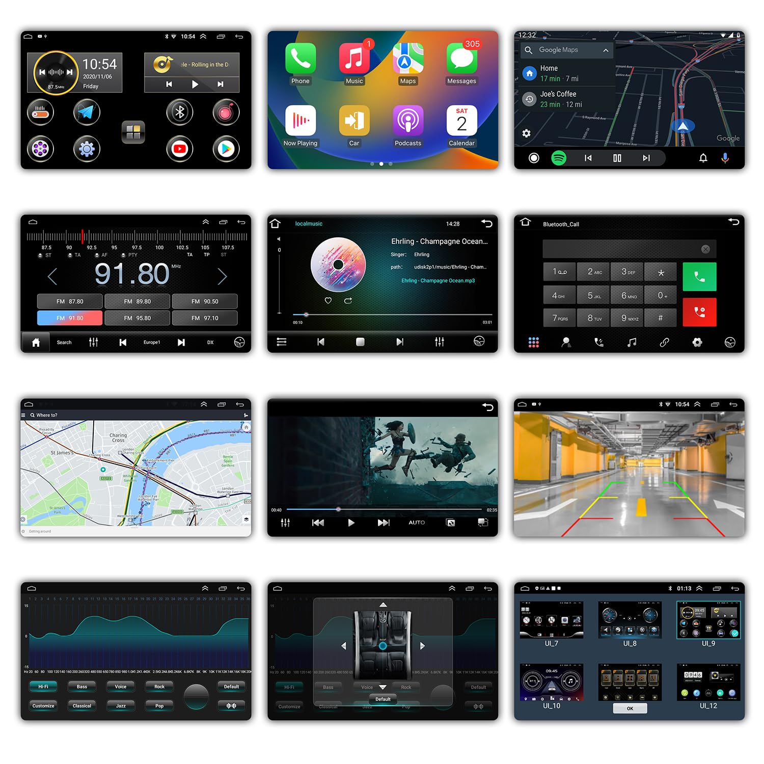 ANKEWAY Nuovo 7 Pollici [2G+32G] Android Autoradio 2 DIN con CarPlay+Android Auto+WiFi+Bluetooth+RDS/FM+GPS Nav+Backup Cam+Doppia USB+Mic, 1080P HD Touch Screen Sistema Multimediale per Auto