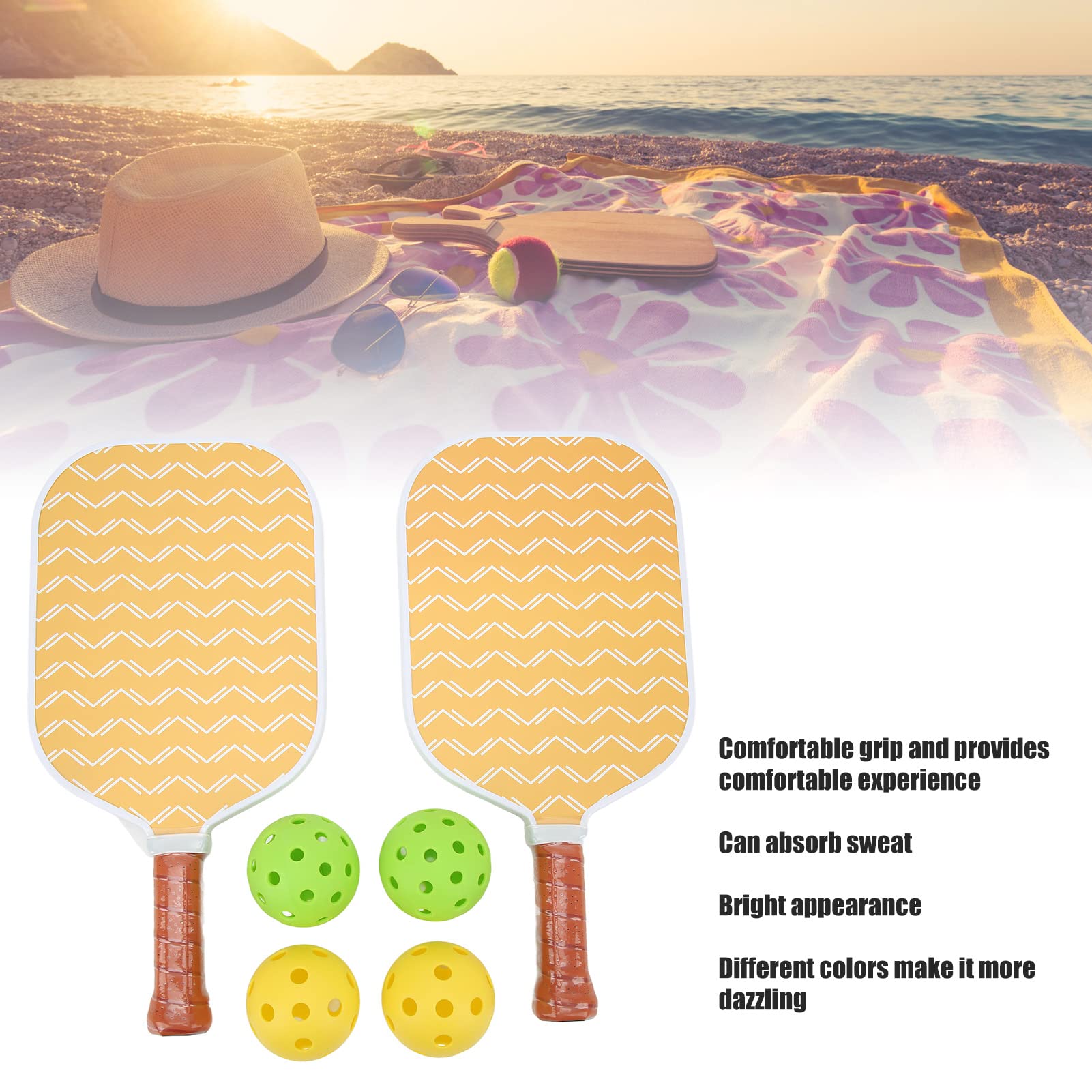 Generic Racchette da Pickleball Premium con Impugnatura Comoda, Design Compatto per Giochi da Spiaggia, Ideali per gli Amanti dello Sport