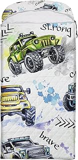 DreamBay Saco de dormir para adultos, caminhões coloridos, 3 estações, impermeável, saco de dormir para acampamento, mochilão, caminhadas, sacos de dormir leves para clima frio para homens e crianças