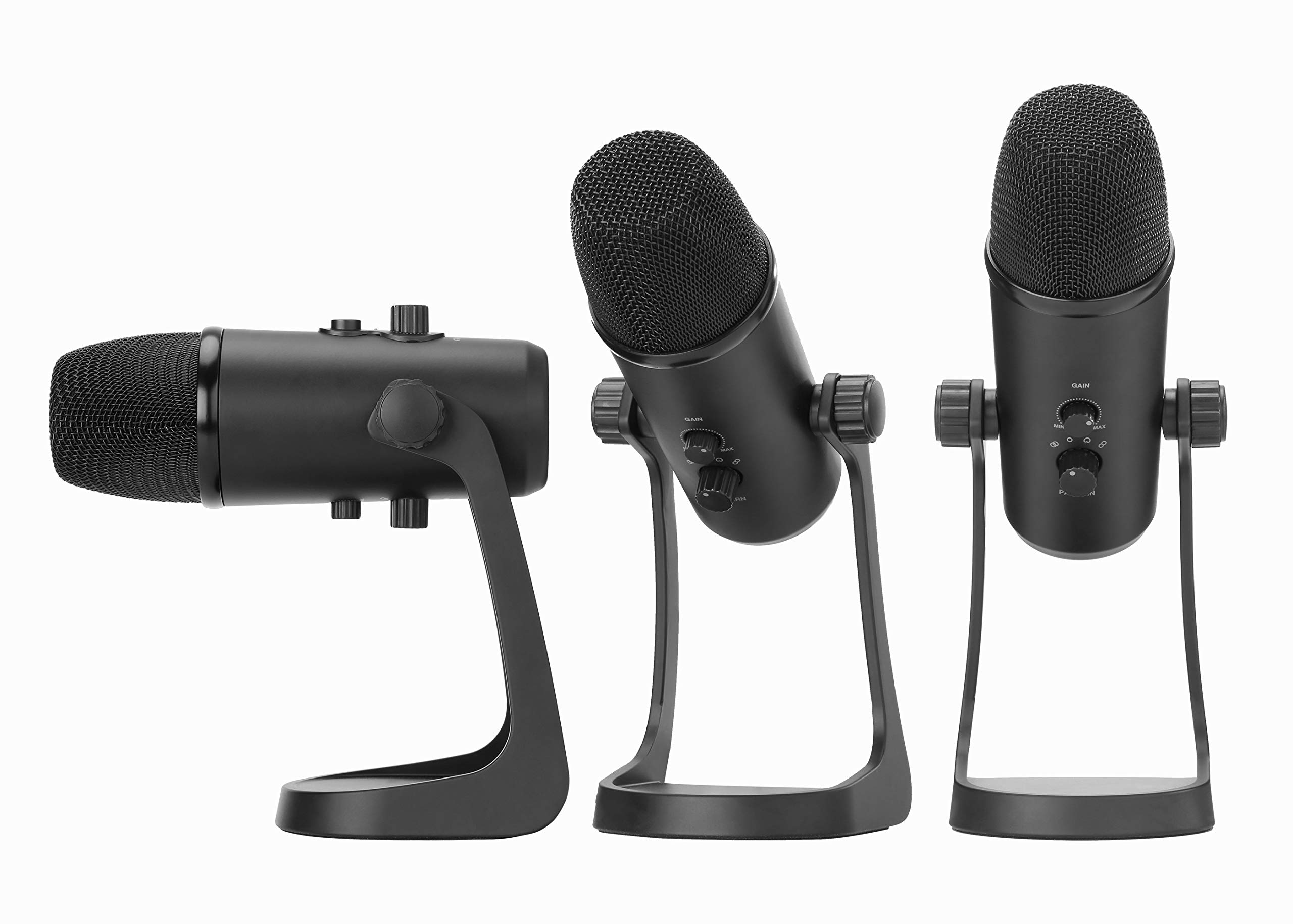 Vidpro XM-USB - Microfono stereo USB per Windows e Mac, design in metallo resistente con supporto da tavolo per registrazione, artisti di registrazione, cantanti, musicisti e interviste