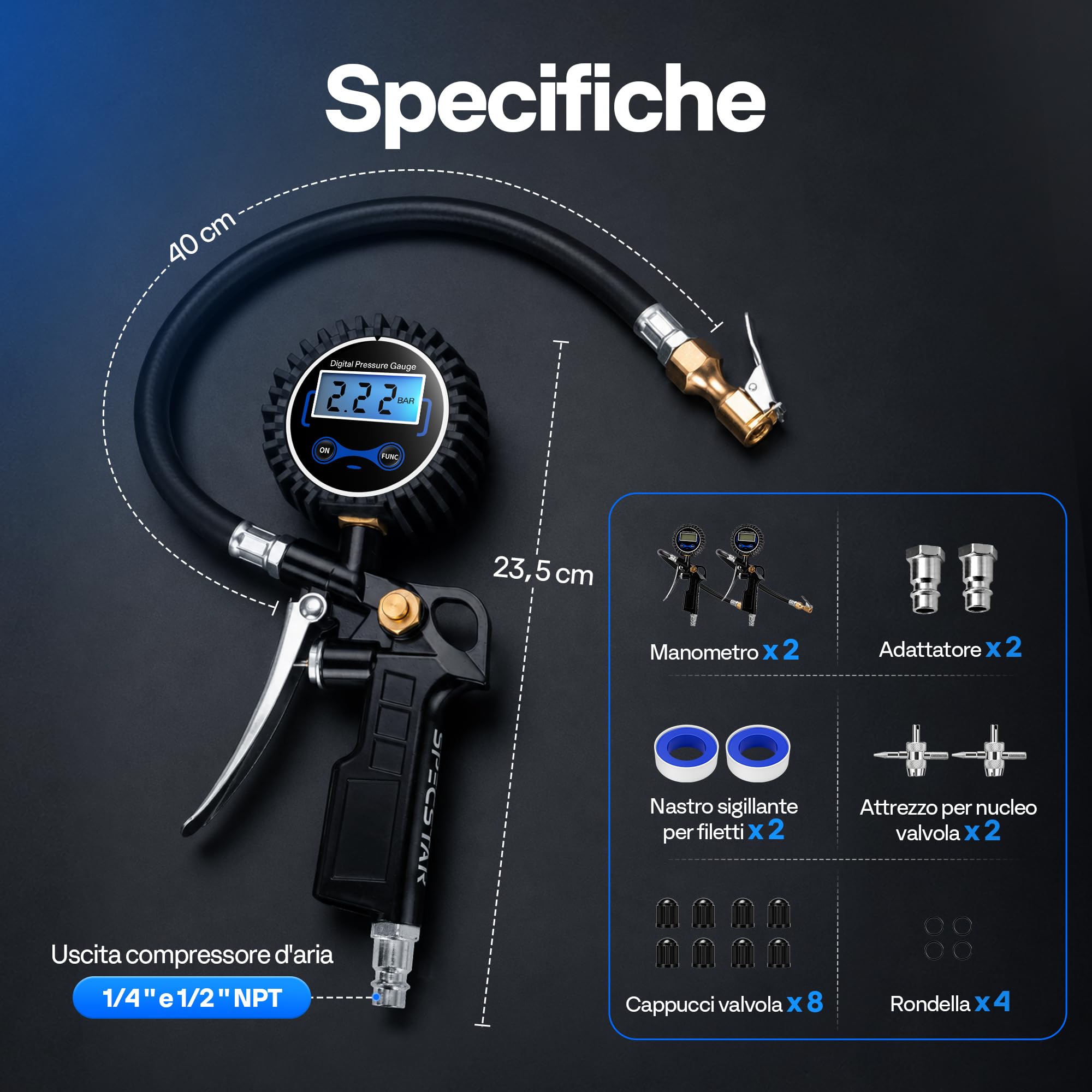 SPECSTAR Pistola Gonfiaggio Pneumatic