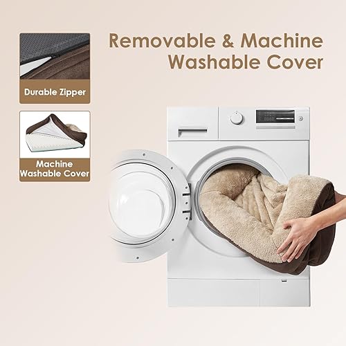 Miniatura 6 de EHEYCIGA Cama para perros de espuma viscoelástica para perros de tamaño grande, sofá ortopédico para perros con lados y forro impermeable, sofá cama