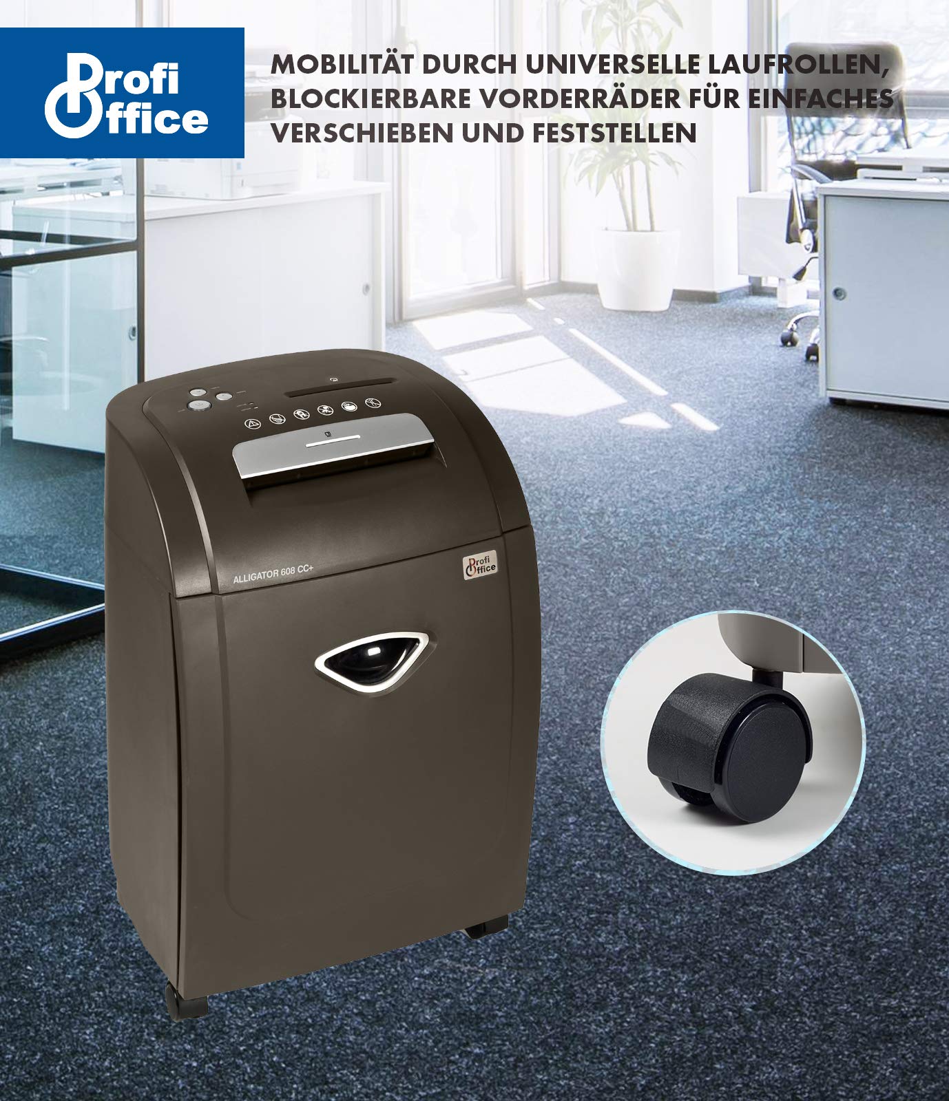 Destructora de Papel Alligator 608 CC Plus – Trituradora Top Business Corte Cruzado P-4 | Microcorte 2x8mm, Papelera 32L, Depósito Eco para CD y Tarjetas, Oficina Mediana y Grande