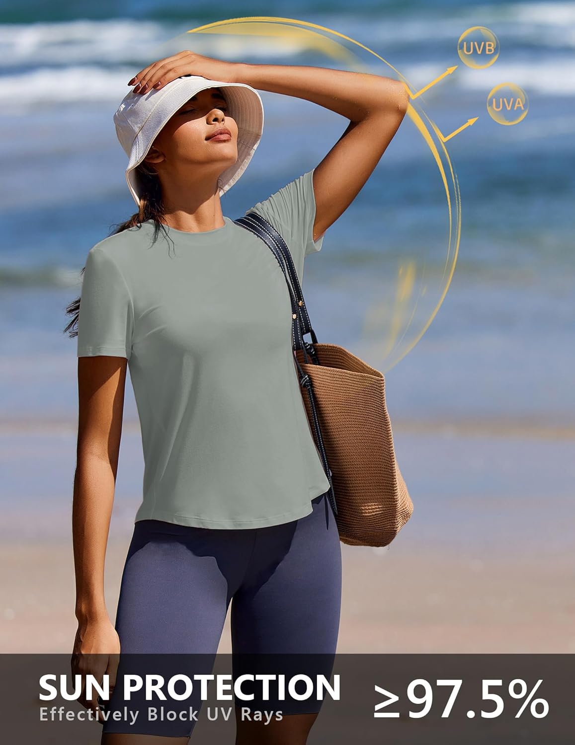 PINSPARK Soft Workout Tops for Women Short Sleeve UV Protection Shirt Quick Dry Athletic Hiking Travel Basic Tee Shirts - Image 5