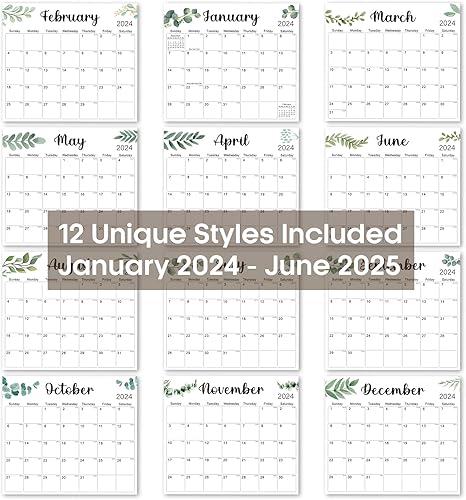 Miniatura 6 de Calendario magnético estético para refrigerador, calendario de refrigerador desde enero de 2024 hasta junio de 2025, calendario mensual de