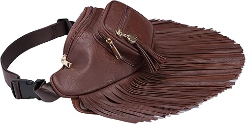 Miniatura 2 de Solene Riñonera con flecos para mujer con múltiples bolsillos con cremallera