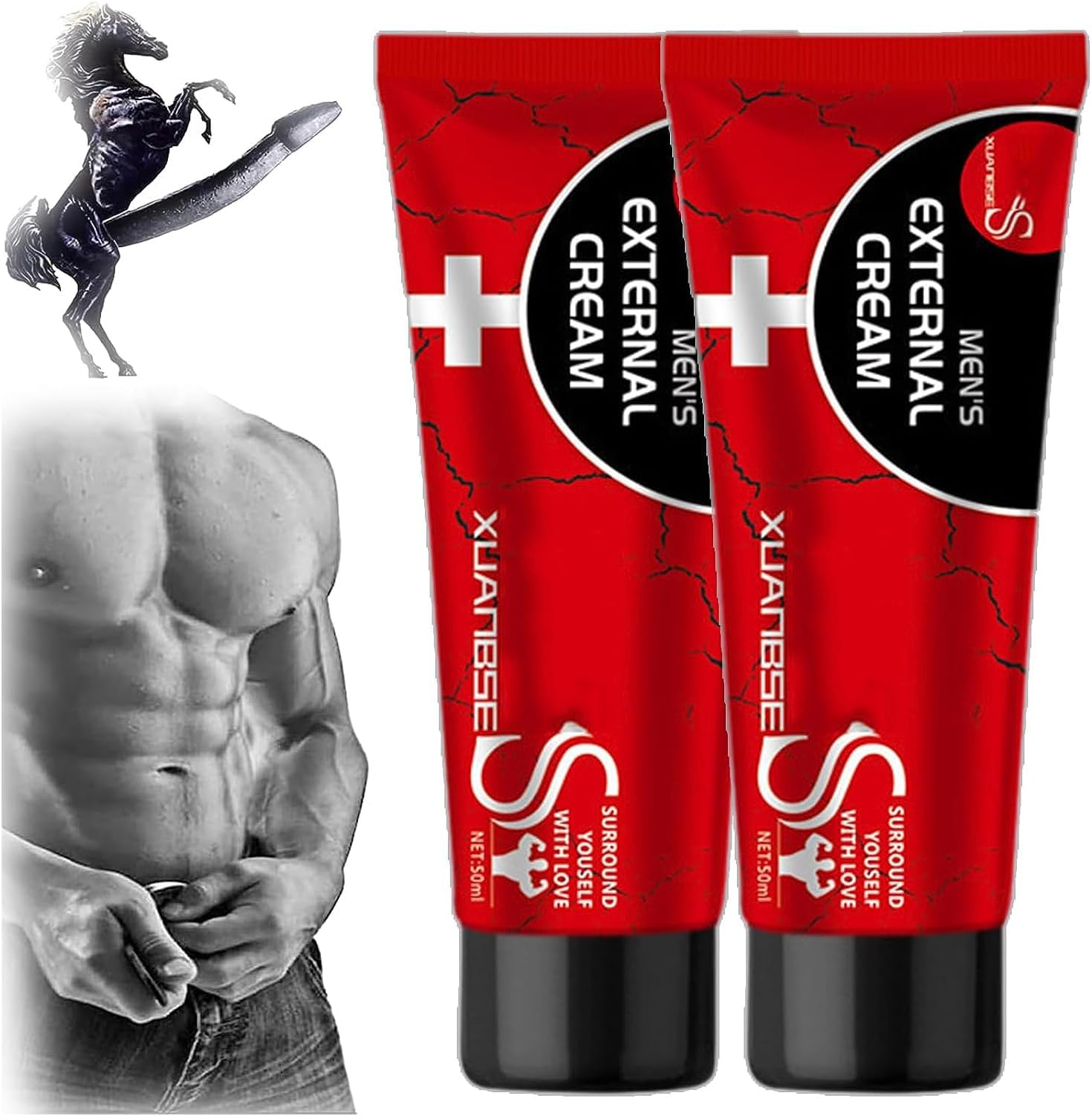 XBS Mens External Cream, Xbs Xuanbse Cream XXXL 50ML, Men's Energy Strength Massage Cream,JJLBRO Cream for Men,Long Lasting Man Tomarine Male Growth & Hardening Delay (2PC)