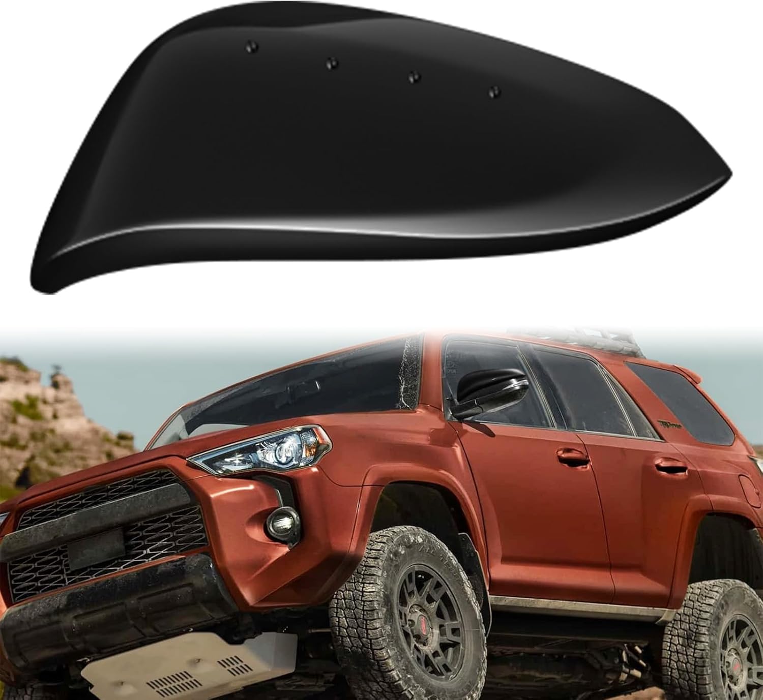 Direct Replacement Black Left Driver Side Mirror Cover Caps Trims for 2014-2024 Toyota 4runner and 2013-2015 Toyota Rav4, Directly Replace Style, Not Sticker Style