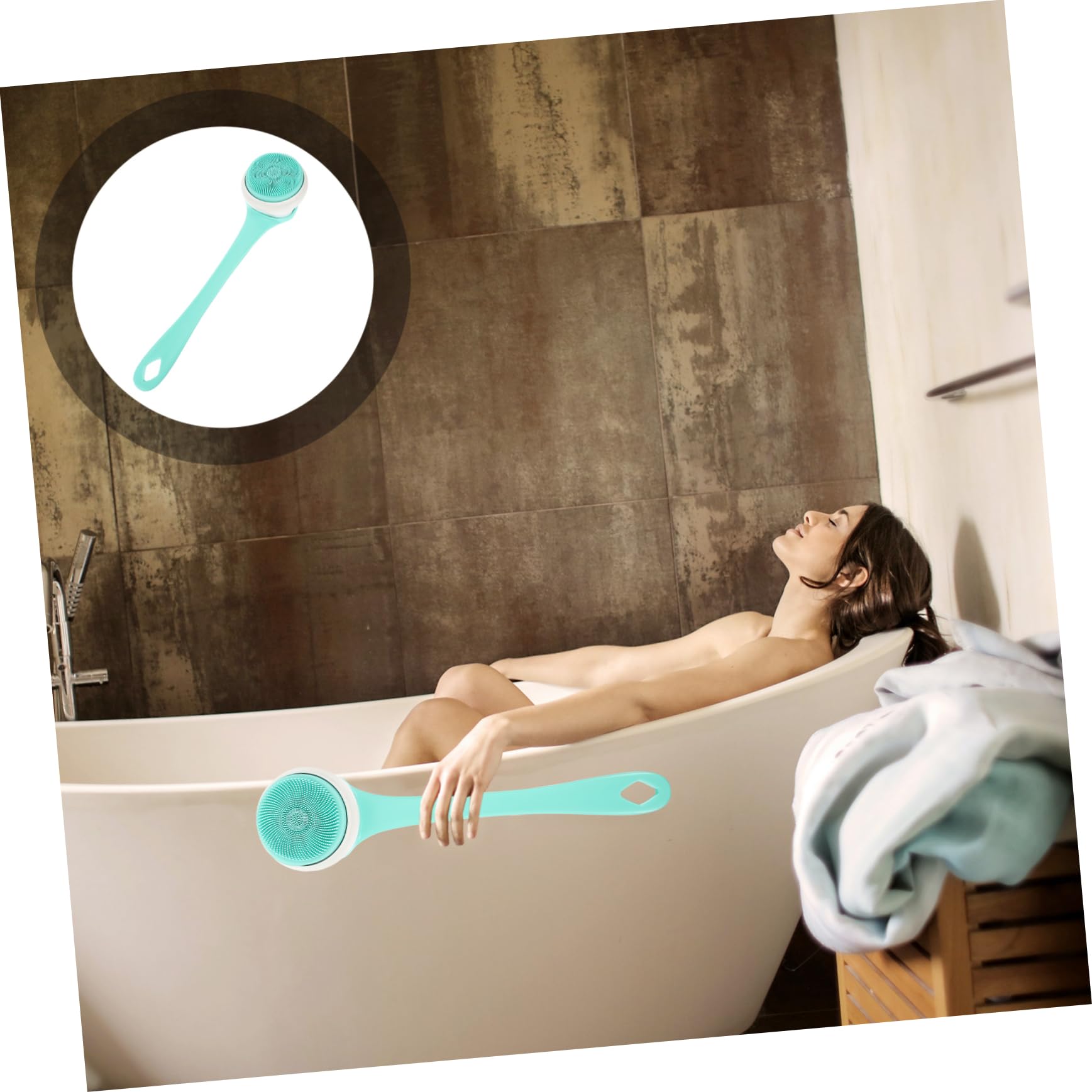 Cepillo De Baño Eléctrico Cepillo Corporal De Silicona Para Ducha Exfoliante Corporal Reutilizable Para Limpieza De Espalda Baño o Ducha